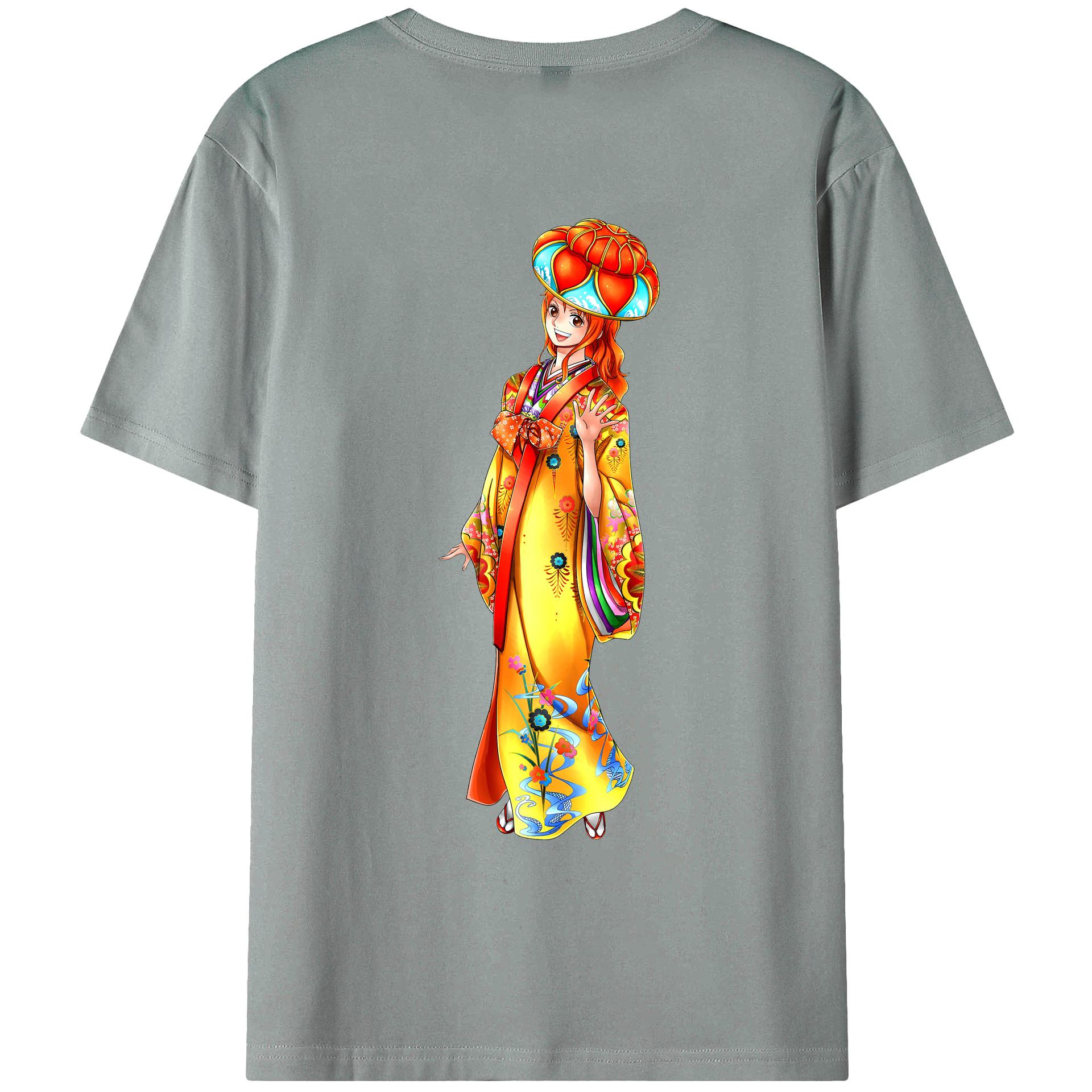 （画像用） ワンピース ナミ ONE PIECE Nami 綿100％ メンズ半袖Tシャツ（バックプリント） 通気性